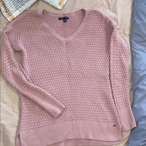 Muted pink waffle knit sweater/ size small